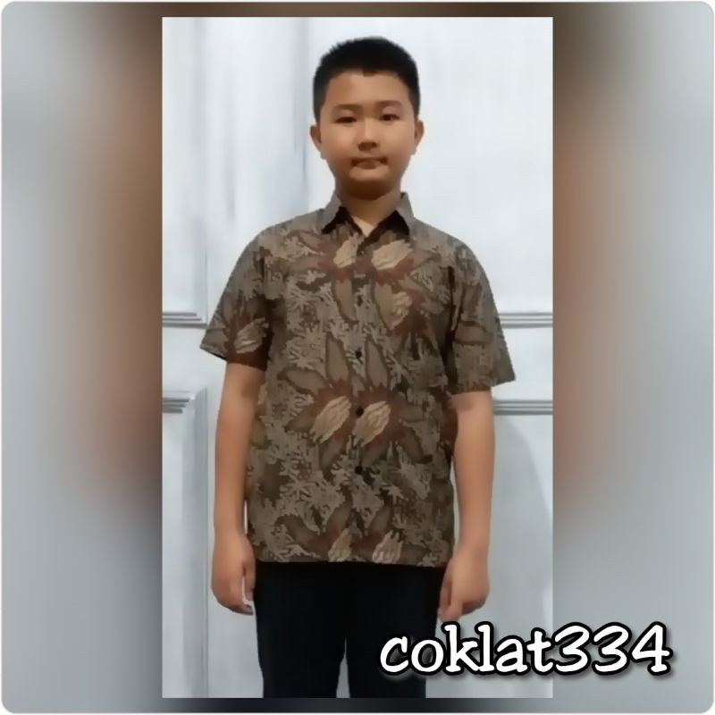 Kemeja anak laki laki 334 Baju batik hem atasan lengan pendek kasual original balita remaja cowok