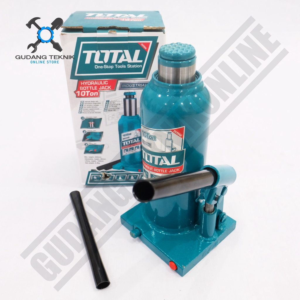 Dongkrak Botol 10 Ton TOTAL THT109102 / Hydraulic Jack 10T TOTAL - Dongkrak Hidrolik THT 109102