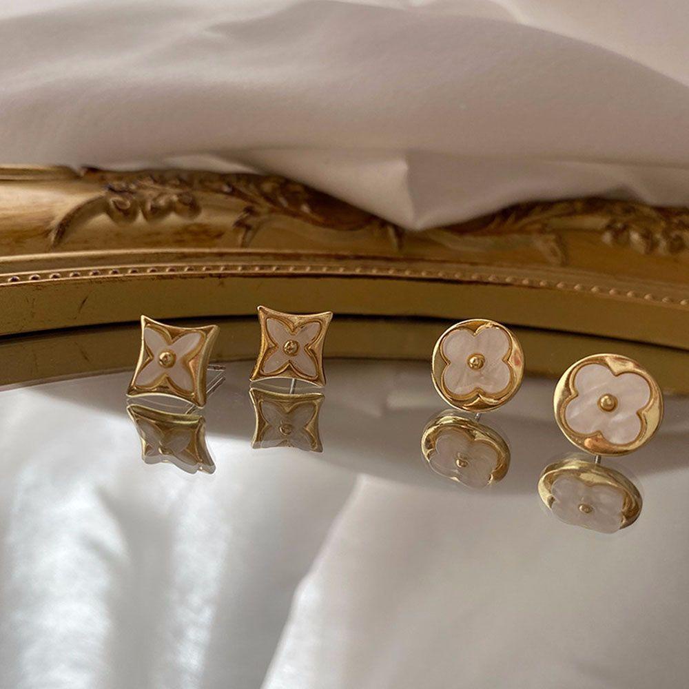 Rebuy Earrings Elegant 2021terbaru Korea Bunga Bintang Bulat Geometris Berlian Stud Earring