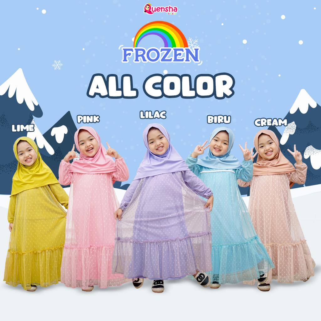 Gamis Quensha Frozen / Gamis anak pesta / gamis anak princess / gamis anak cantik