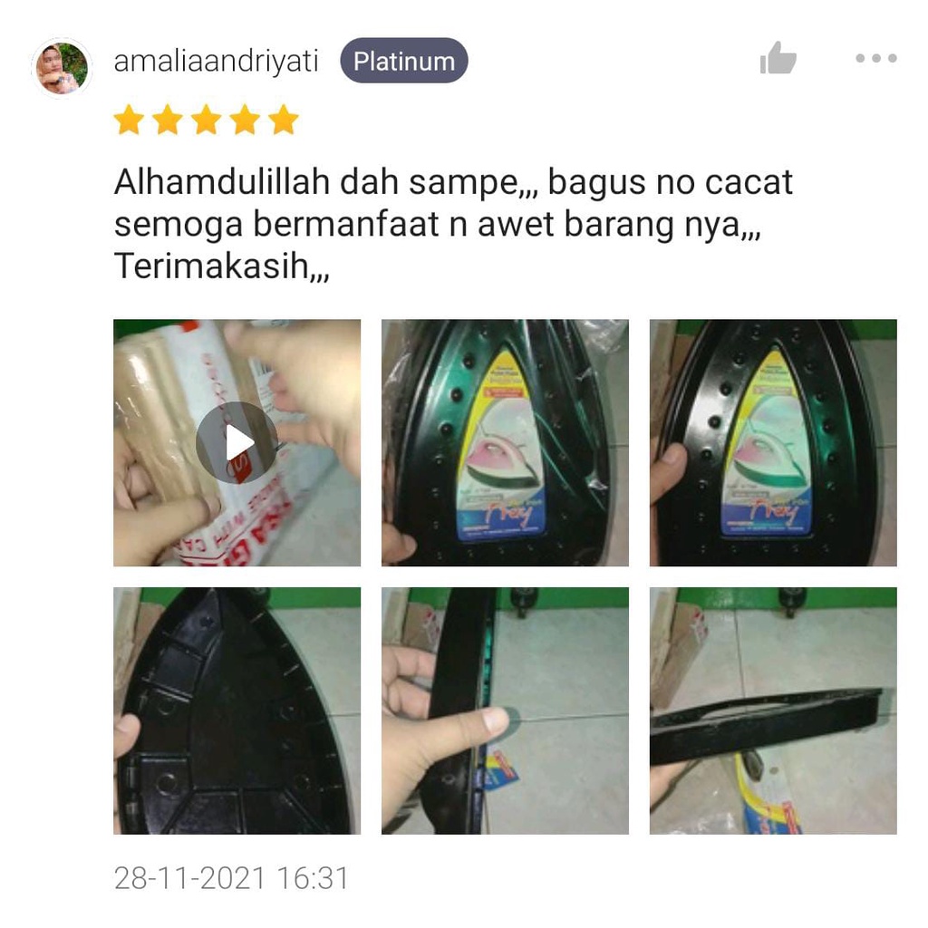 TATAKAN SETRIKA MASPION hitam + bubblewrap&amp;Kardus