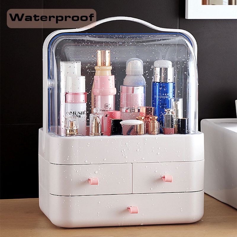 SHENAR, RAK KOSMETIK 3 LACI/RAK KOSMETIK FLIP COVER/TEMPAT MAKEUP STORAGE/COSMETIC STORAGE BOX