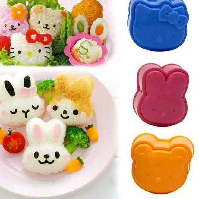 Terkini ☇ Rice Mold 3 In 1 / Cetakan Bento Isi 3 - Bento Paling Laris