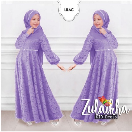 Baju Muslim Anak Perempuan Cewek Gamis Brukat S M L Terbaru 2023 Gamis Anak Lilac Model Kekinian Bhn Brokat Pesta Kondangan Viral Modis Kekinian Usia  4 5 6 7 8 9 Tahun