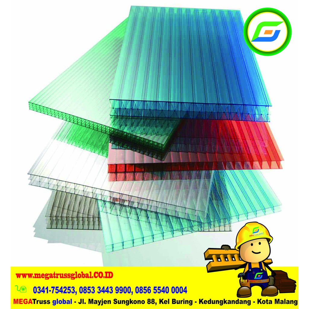 Atap Polycarbonate Solarlite 11.8 x 2.1 x 5 mm Roll  - Material Bahan Bangunan
