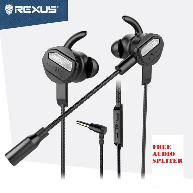 TERBARU|NEW STOCK|READY STOCK|BIG SALE REXUS EARPHONE GAMING ME-3 - ME3 WITH DUAL MICROPHONE FREE SP