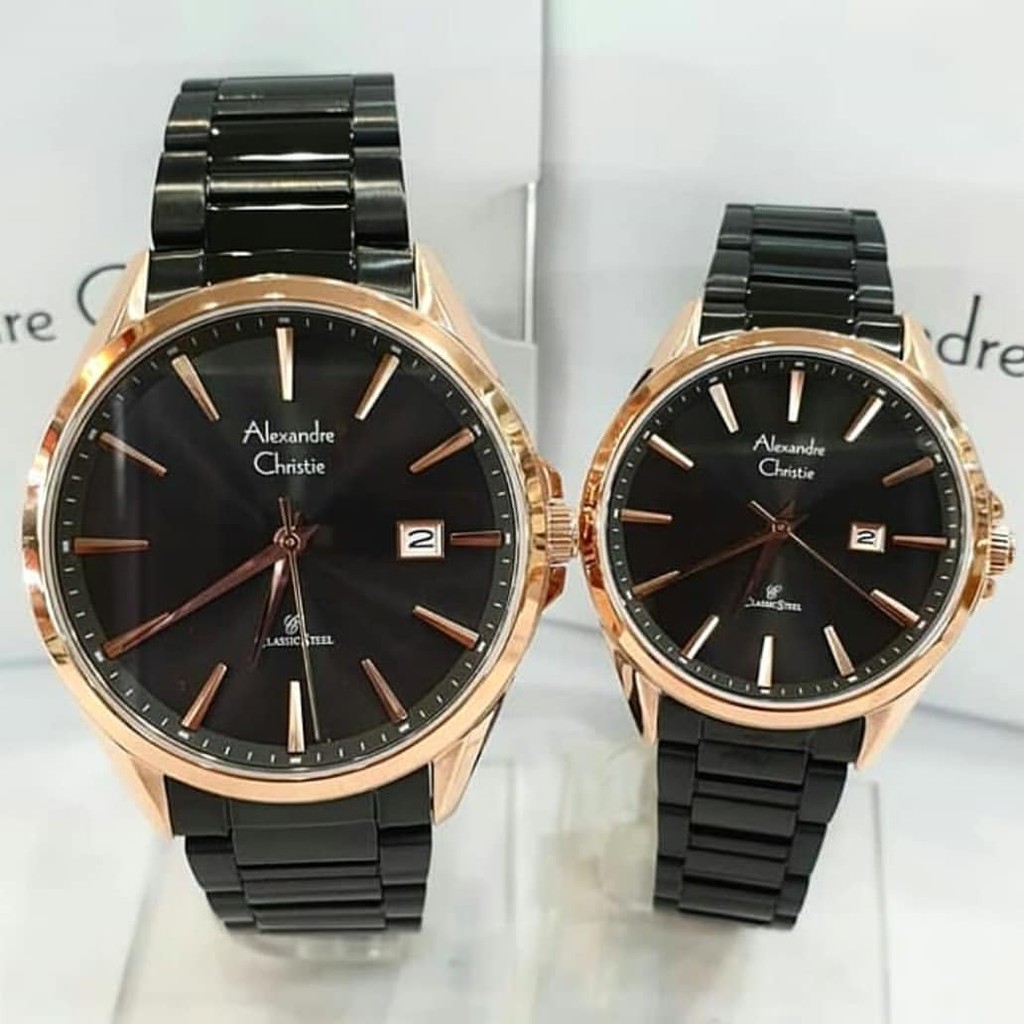 Alexandre christie original ac8552 couple black rosegold