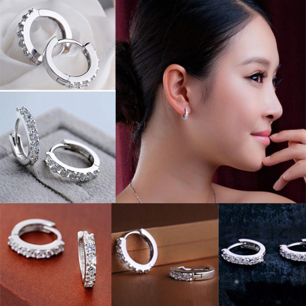 Preva Anting Hoop Elegan Fashion Perhiasan Pernikahan Menjuntai Kristal