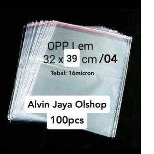 

✫ Plastik Bening Tipis OPP Baju Uk 32 x 39 cm / 04 Tebal 16 micron 1 pack = 100pcs ♞