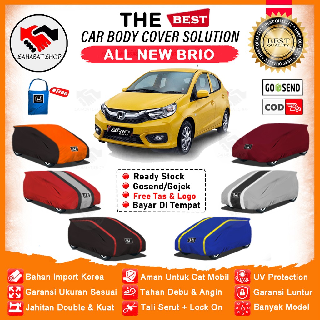 Body Cover Sarung Mobil Brio Satya RS Selimut Penutup Honda Brio Tutup Mantel Pelindung Mantol Jas Pembungkus Kerodong Bungkus Kerudung Kelambu Mobil Brio Outdoor Waterproof