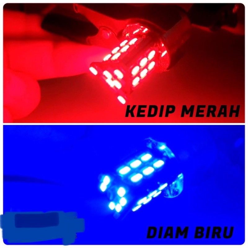 LAMPU STOP REM SEGITIGA 48 MATA LED NYALA 2 WARNA 2 MODE 12 V AC/DC BISA UNTUK MOBIL MOTOR