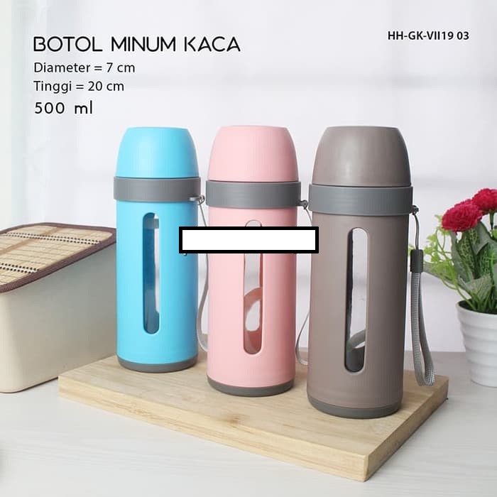 Botol Minum Beling / Kaca / Termos Kaca 500 ml