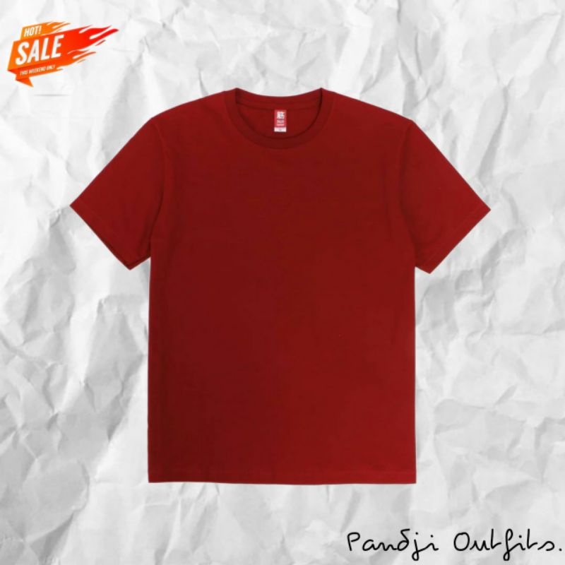 Kaos Polos Oversize Pria Wanita Merah Maroon