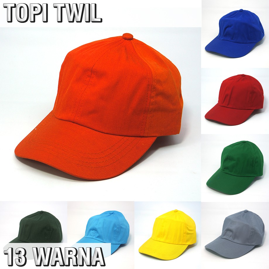 Topi Polos Baseball Bahan Twill Pengait Rell Premium Pria Wanita