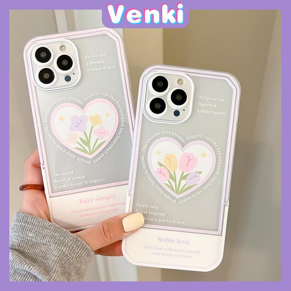 iPhone Case Acrylic Invisible Folding Stand Silicone Soft Case Airbag Shockproof Camera Cover Flower Cute Compatible For iPhone 11 Pro Max 13 Pro Max 12 Pro Max 7Plus xr XS Max