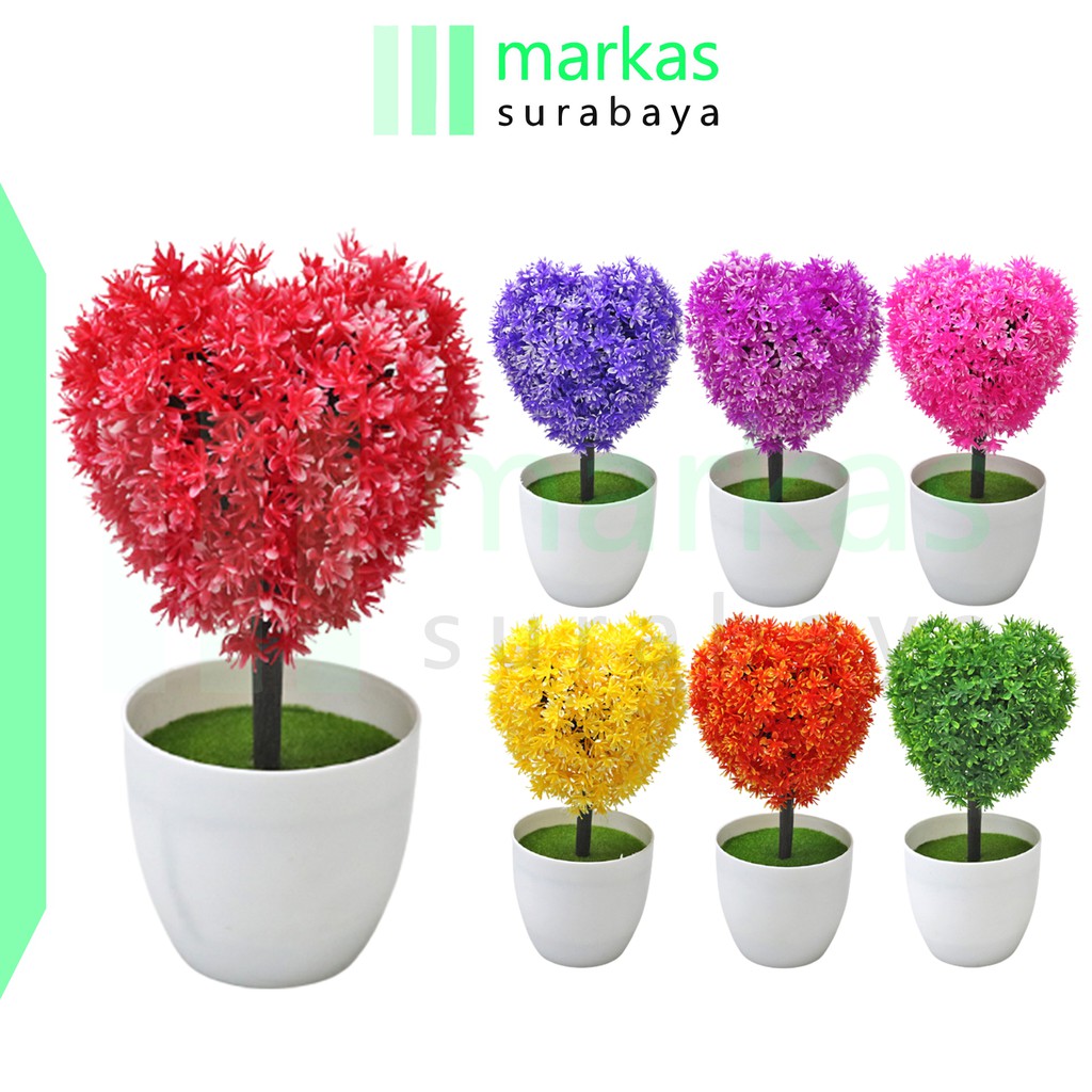 MARKAS PT33 Pot Tanaman Hias Bunga Hias Plastik Bentuk Love Ornamen Pot Bongsai