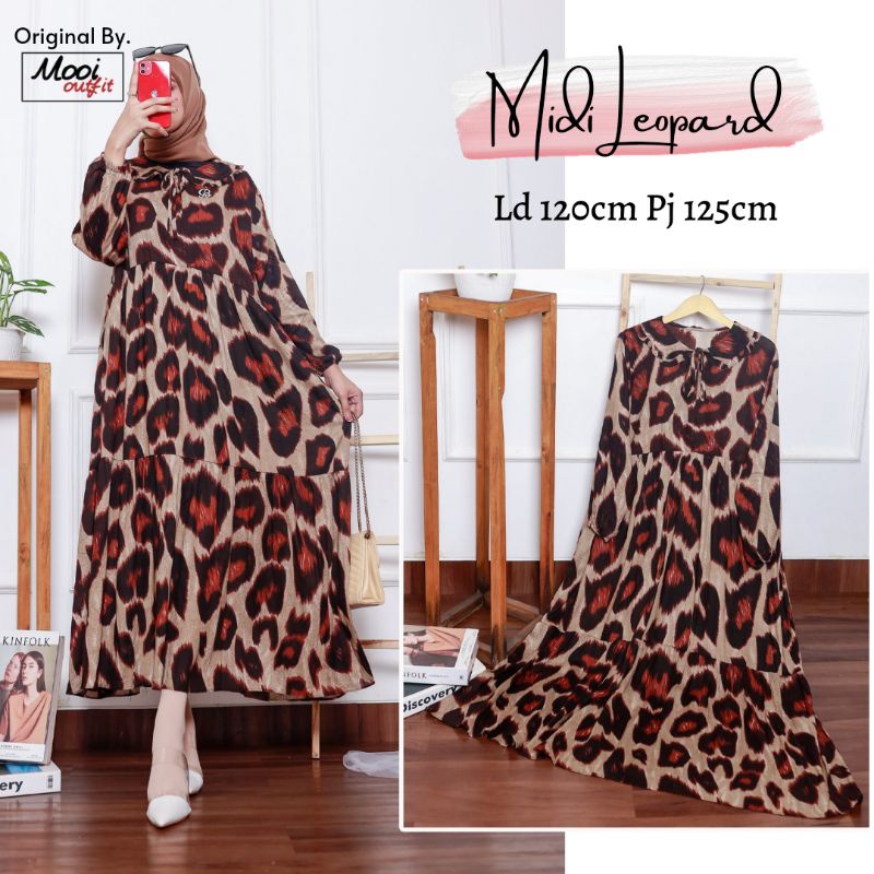 Midi Dress Jumbo  Ld 120 Kekinian Busui Bahan Katun Rayon Model Lio Moa Moela Morist Moana