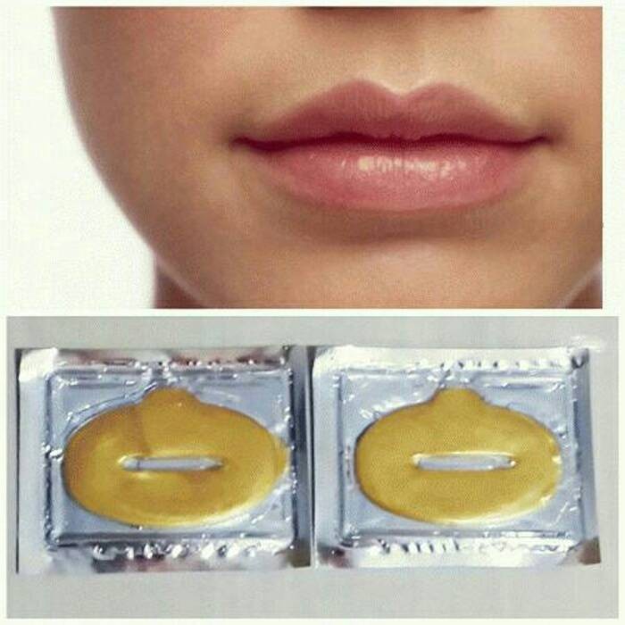 [1pcs] Masker Bibir Emas Collagen 24K untuk Perawatan Bibir Menyeluruh Melembabkan &amp; Mencerahkan Warna Bibir