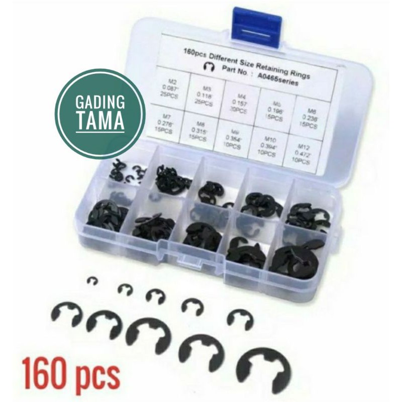 Snap E Ring Carbon Stell 160 pcs