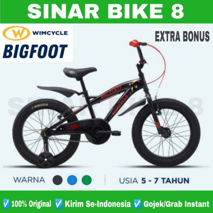 Sepeda Anak Laki Ukuran 16&quot;, 18&quot; &amp; 20 Inch BMX WIMCYCLE BIGFOOT 16 18 20 Inch Ban Jumbo Garansi