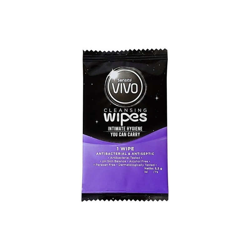 Sensitif Vivo Cleansing Wipes Tisu Antiseptik Pembersih Alat Genital 1pc