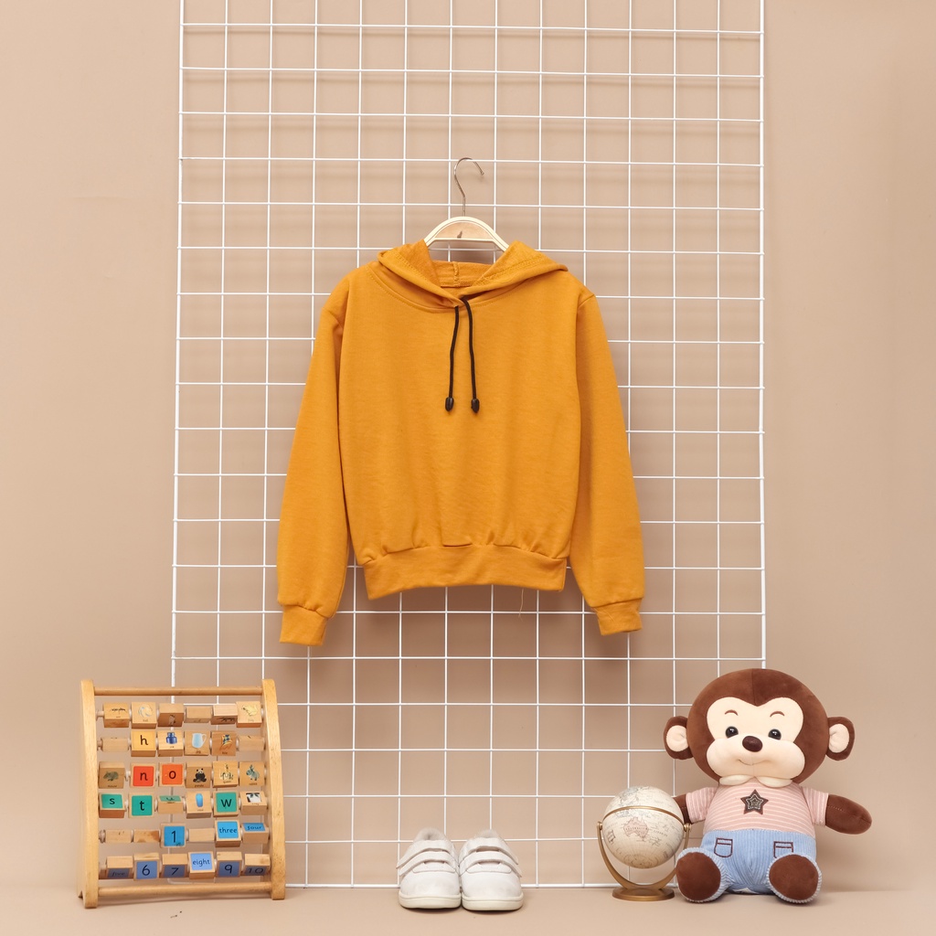 JAKET HOODIE ANAK UNISEX POLOS MUSTARD BABYTERRY LENGAN PANJANG FASHION TERMURAH JAKET ANAK POLOS