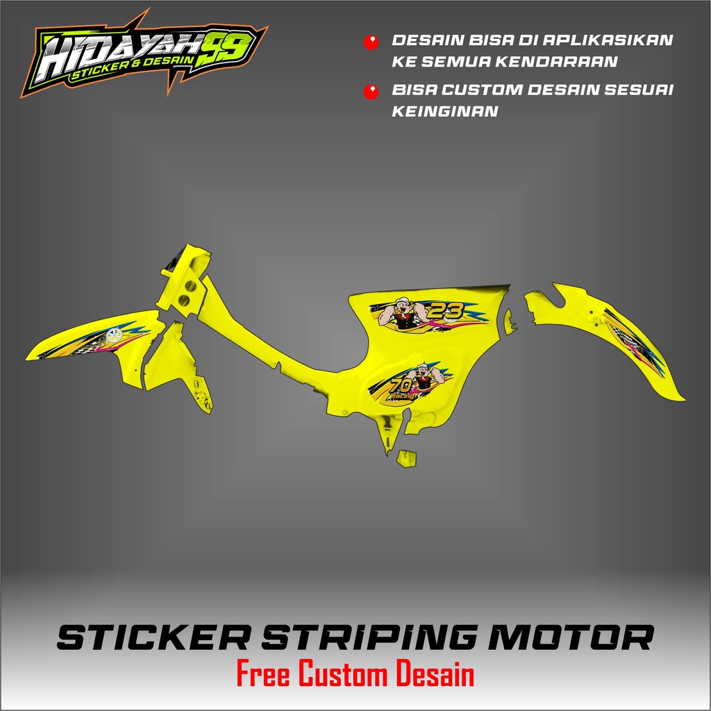 HONDA C70 STIKER SETIKER STICKER STRIPING HONDA C70 CUSTOM