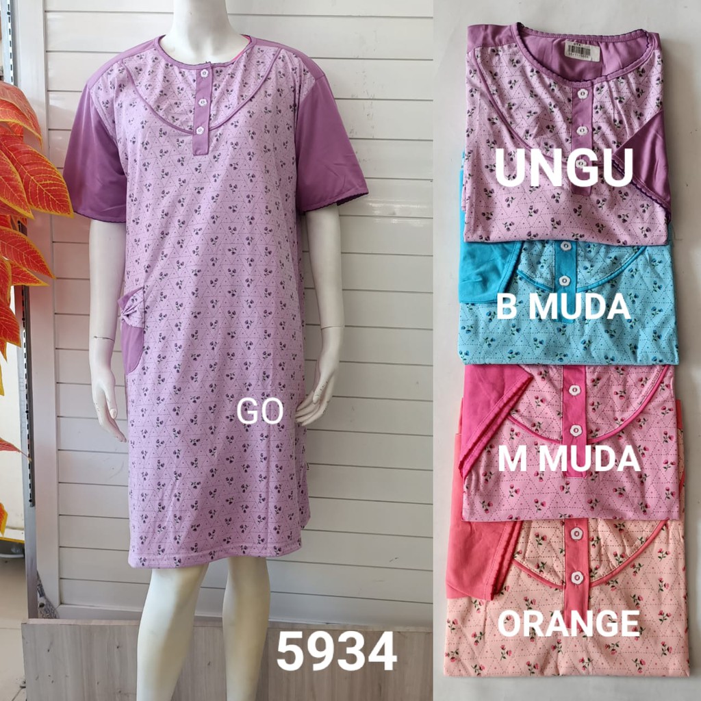 gos DTX DASTER AMRO JUMBO Pakaian Wanita Casual Santai Motif Baju Busui Baju Tidur Lengan Pendek