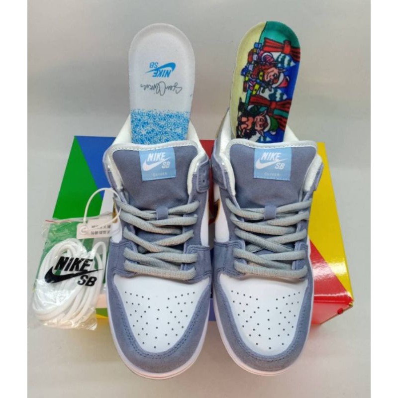 Sean Cliver x nike SB dunk low white psychic blue