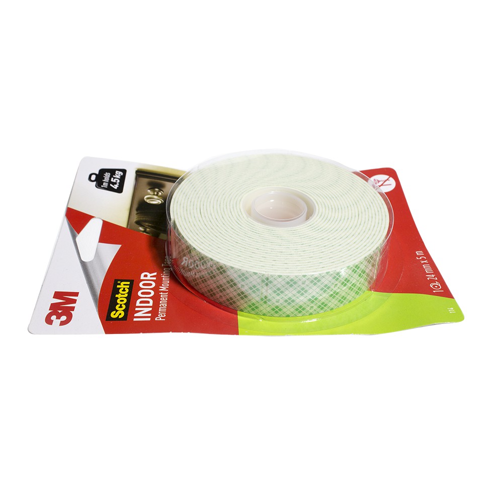 Indoor Permanent Mounting Double Tape  3M 24 mm x 5 m Scotch 114