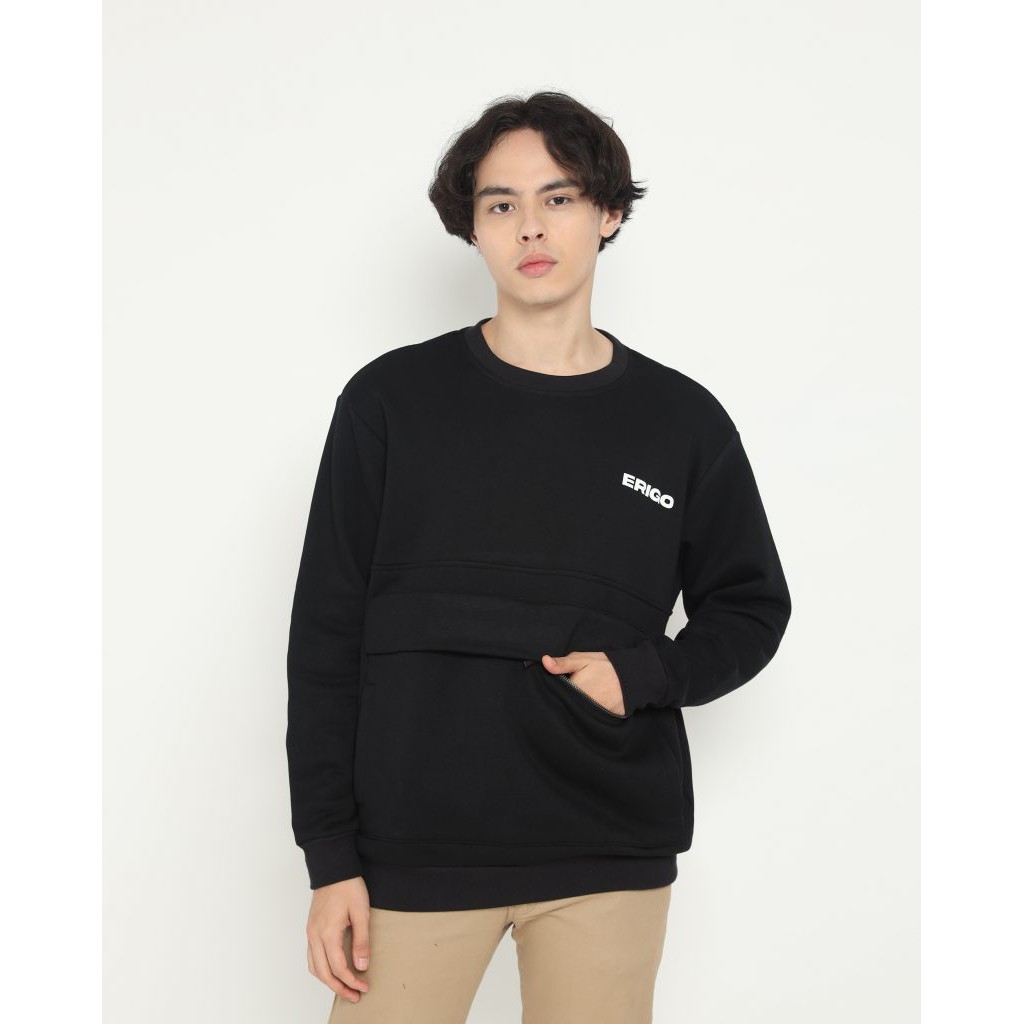 Baju Kaos Jacket Hoodie Flanel Erigo Sweatshirt Kazuo Black Original  Keren