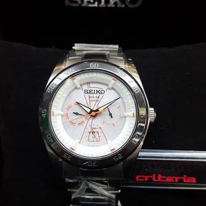 Seiko Criteria SNE227P1 Solar White Dial Sapphire - Jam Tangan Pria SNE227