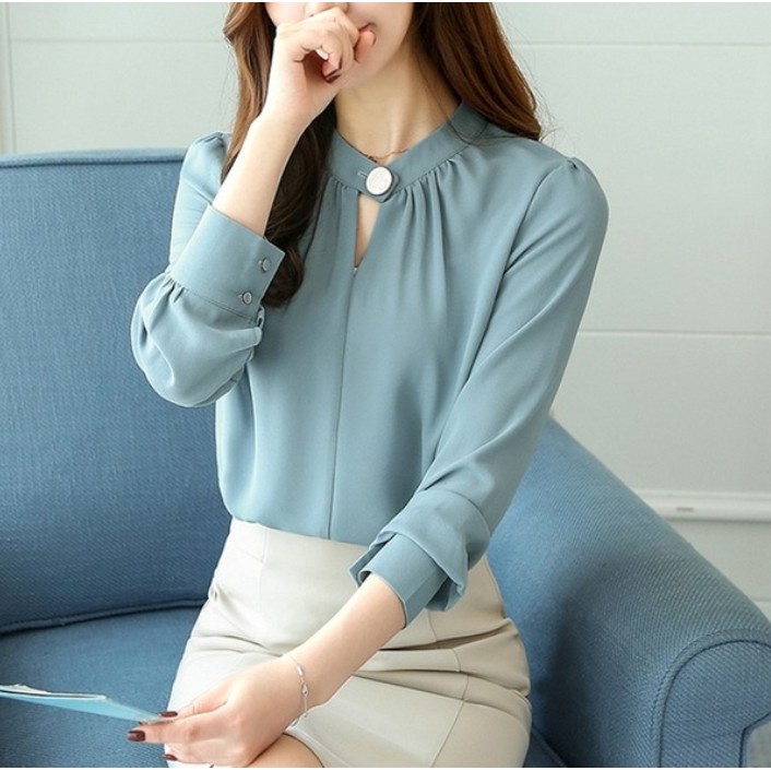 FORTGLASS OLYMPIA TOP BAJU ATASAN BLOUSE WANITA LENGAN PANJANG PAKAIAN SANTAI CEWEK WARNA HITAM-3