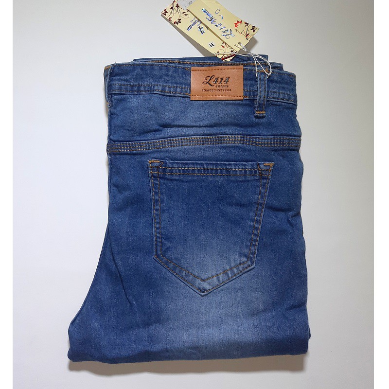 Celana panjang Jean wanita Highwaist Laser bahan Soft jeans Premium Melar L414 Woman 01