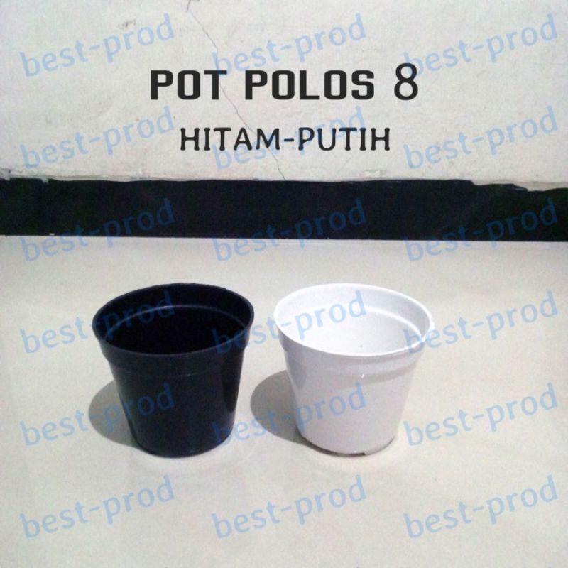 pot tanaman pot bunga pot plastik polos uk 8 PUTIH