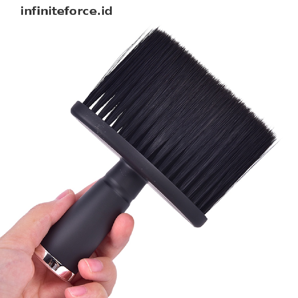 (infiniteforce.id) Sikat Pembersih Leher / Wajah / Rambut / Jenggot Bahan Lembut Warna Hitam