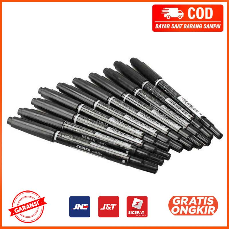 Spidol Permanen Dual Head Marker Waterproof 10 PCS DH100