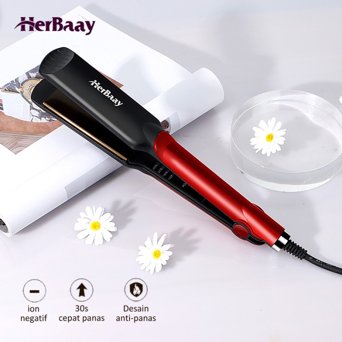Catok Rambut Herbaay Lurus Temperatur Suhu Ionic Hair Straightener Merah G3E1 BISA COD Catok Pelurus