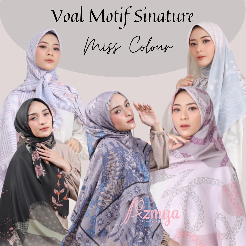 Jilbab Voal Motif Premium Signature LC Miss Colour Scraft