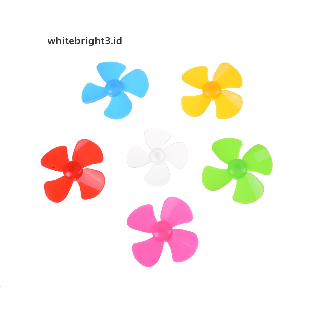 (whitebright3.id) 6pcs Baling Baling Plastik ABS 4 Bilah Ukuran 2mm X 56mm