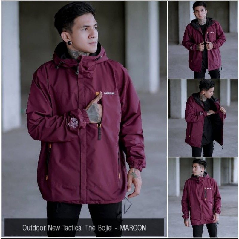 Jaket Pria / Wanita Outdoor type New Tactical BLD - Jaket Waterproof - jaket parasut - jaket gunung-TACTICAL MAROON