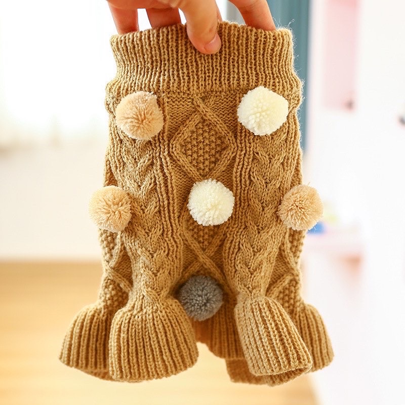 Korea POMPOM sweater dress