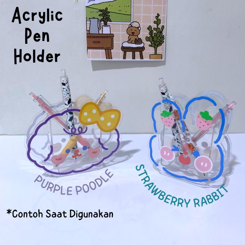 

acrylic pen holder stationary storage tempat pulpen