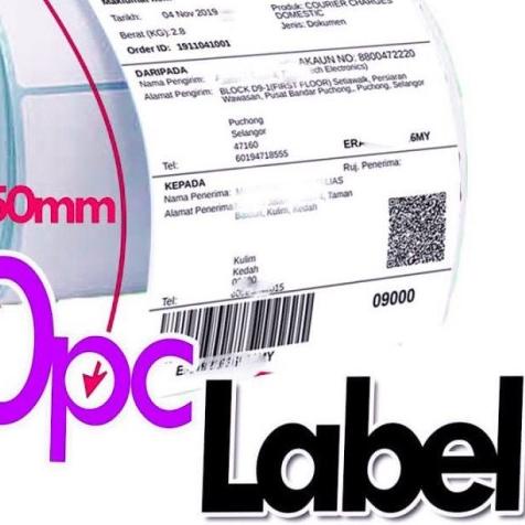 

☛ Kertas Label Bare 100 x 150 Kertas Stiker Thermal 100x150mm isi 300 ✼