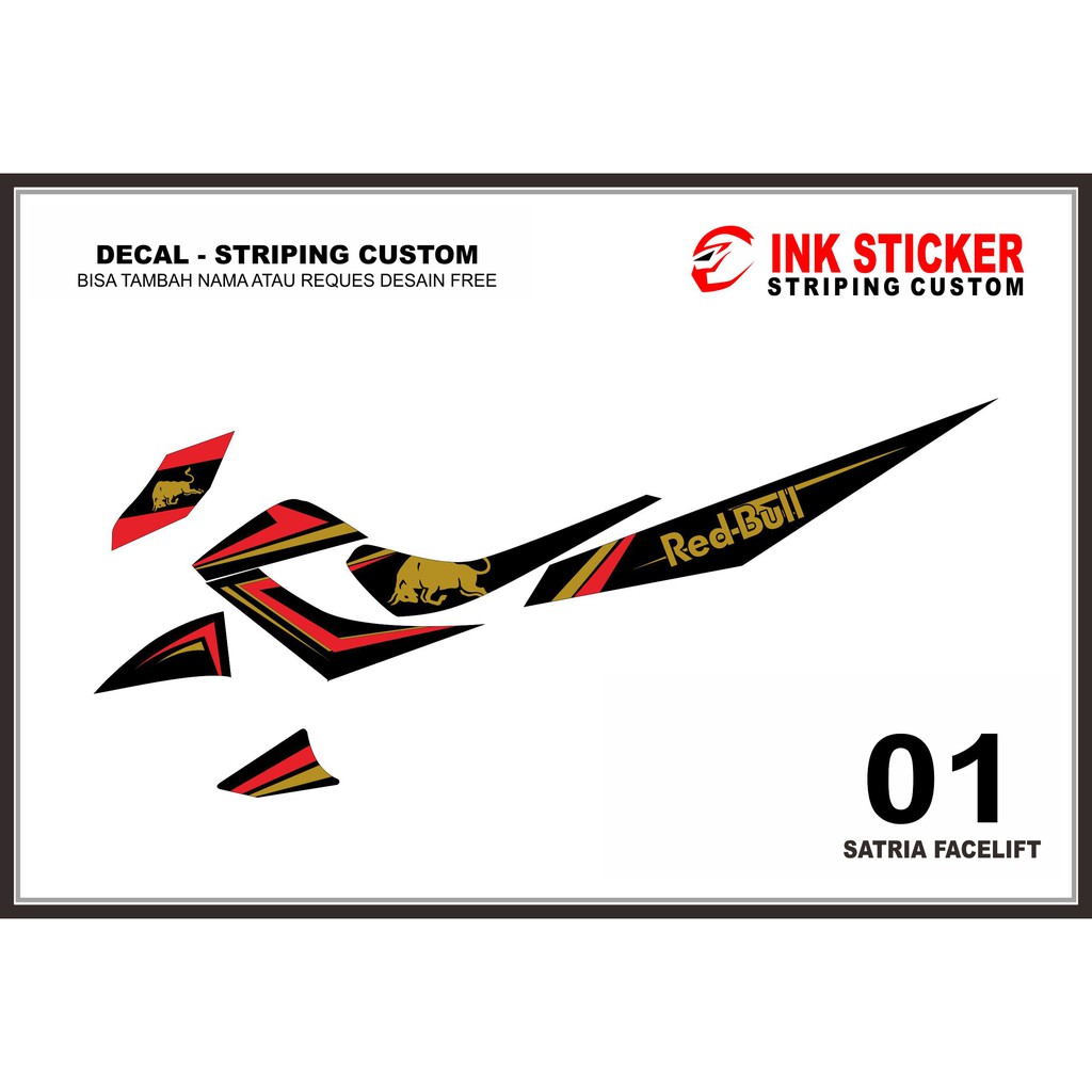 Sticker Striping SATRIA FACELIFT 01 motif Redbull