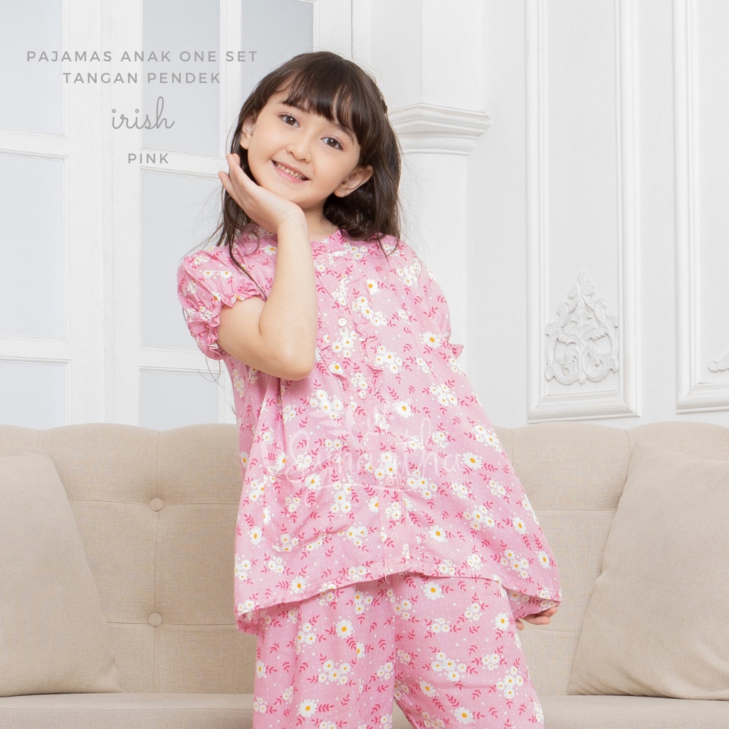 One Set Piyama Rayon Pendek Anak Motif