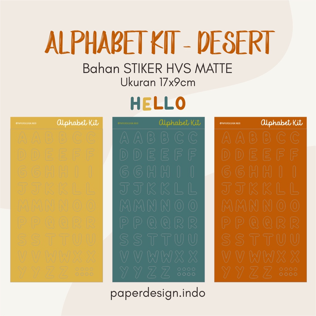 

ALPHABET DESERT STICKER SET STIKER LUCU TEMPELAN SCRAPBOOK, CASE HP, DLL