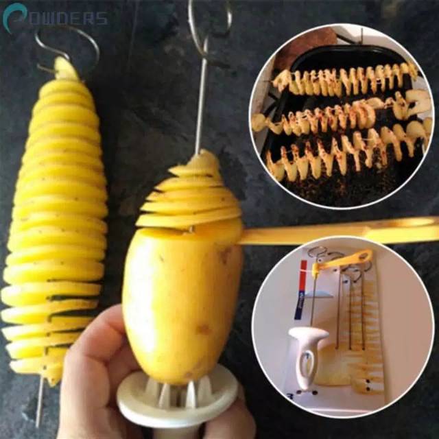 Alat Pemotong Kentang Bentuk Spiral Tornado Potato Spiral Cutter