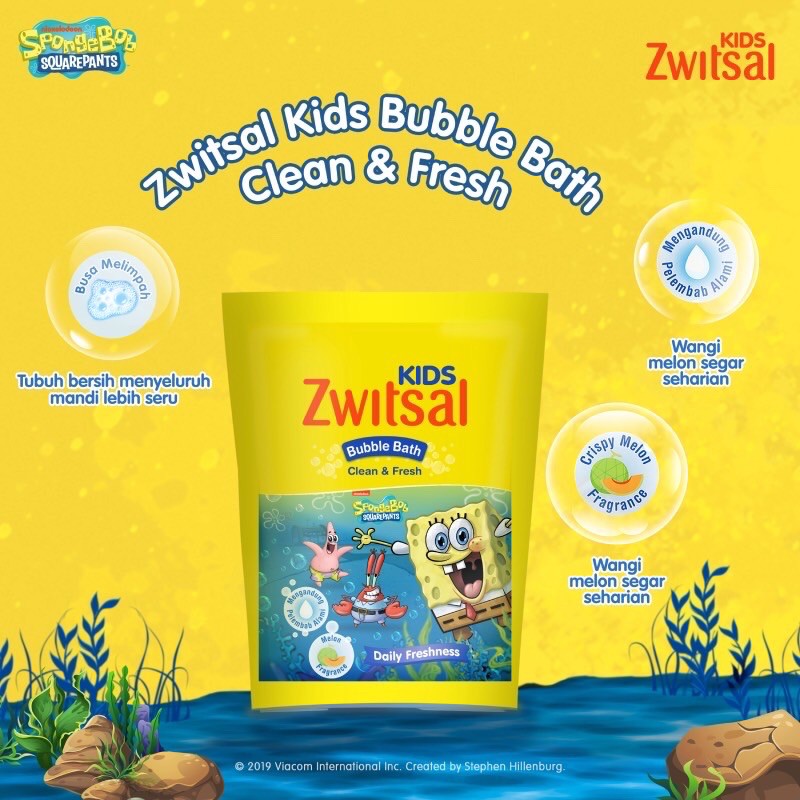 Zwitsal Kids Bubble Bath Refill 250ml - Zwitsal Sabun Mandi Anak Kemasan isi ulang