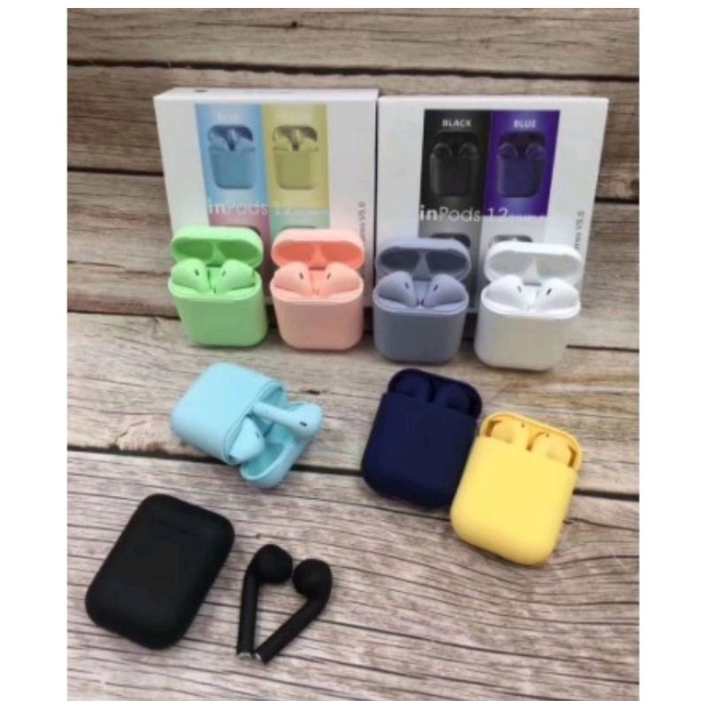 Bluetooth  i12 Macaroon inpods i12 Macaron Headset bluetooth earphone inpod warna earbuds